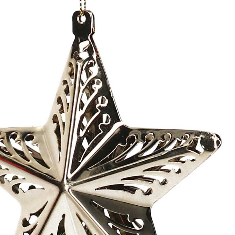 Set di 6 Stelle Metallo Oro 11-19-25 cm Decorazioni Natale