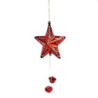 Set di 6 Stelle Metallo Rosso 11-19-25 cm Decorazioni Natale