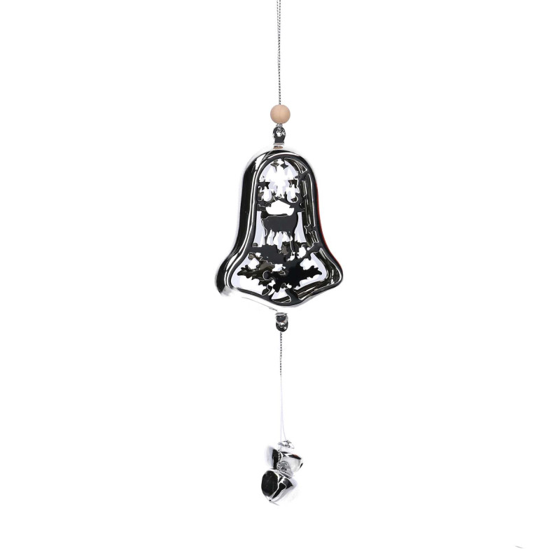Set 6 Campane Metallo Argento 8,2x2,5x12-23-30 cm Natale
