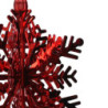 Set 3 Fiocchi di Neve Metallo Rosso 10,5-32 cm Decorazione Casa