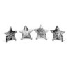 Set 4 Portacandele Metallo Stella Argento 9x7,5x9,5 cm Casa