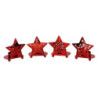 Set 4 Portacandele Metallo Stella Rosso 9x7,5x9,5 cm Casa