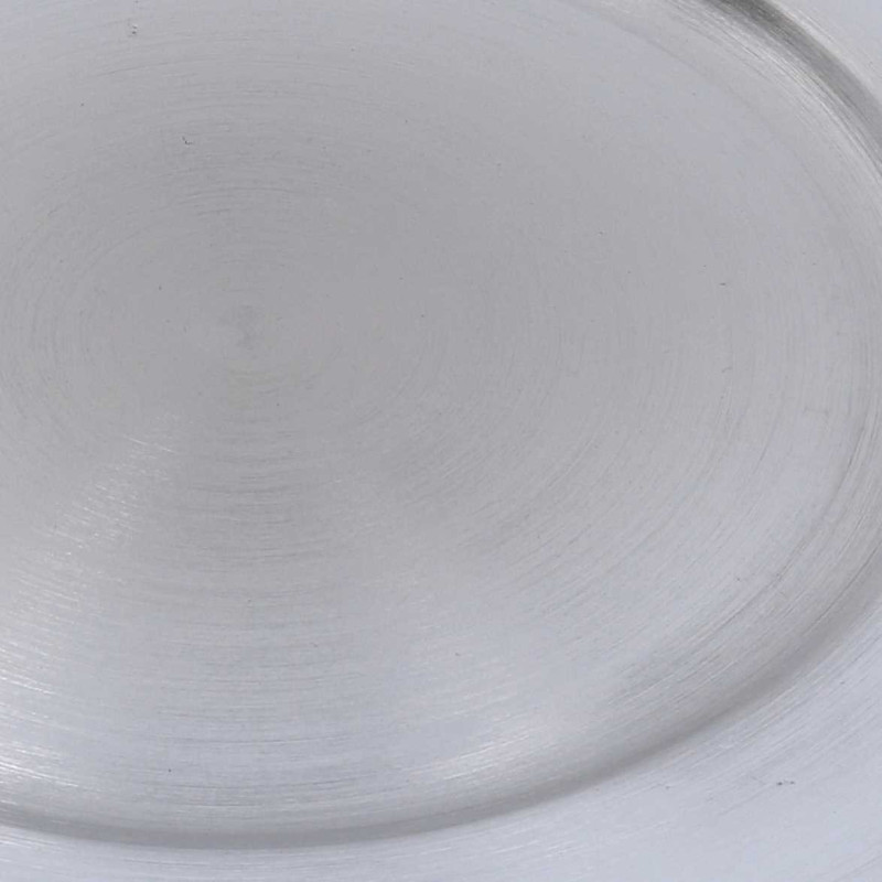 Set di 6 Sottopiatti Plastica Argento Tondi Ø33 cm Eleganti