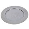 Set di 6 Sottopiatti Plastica Effetto Legno Argento Ø33 cm
