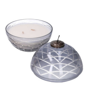 Candela Profumata Spezie Sfera Grigia Ø15x15 cm Scatola Regalo