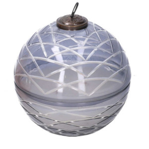 Zoom Candela paraffina profumata spezie in sfera grigio tondo cm ø15h15 scatola regalo