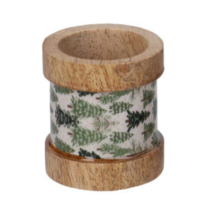 Zoom Set di 2 Portatovaglioli legno confezione 4pz alberi verde cm 11x11h5
