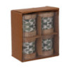Set 2 Portatovaglioli Legno Alberi Verde 11x11x5 cm Tavola