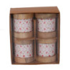 Set 2 Portatovaglioli Legno Rosso 11x11x5 cm Tavola Natalizia