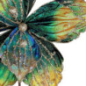 Set 6 Fiori Tessuto Verde Blu Giallo Ø26 cm Decorazione Casa