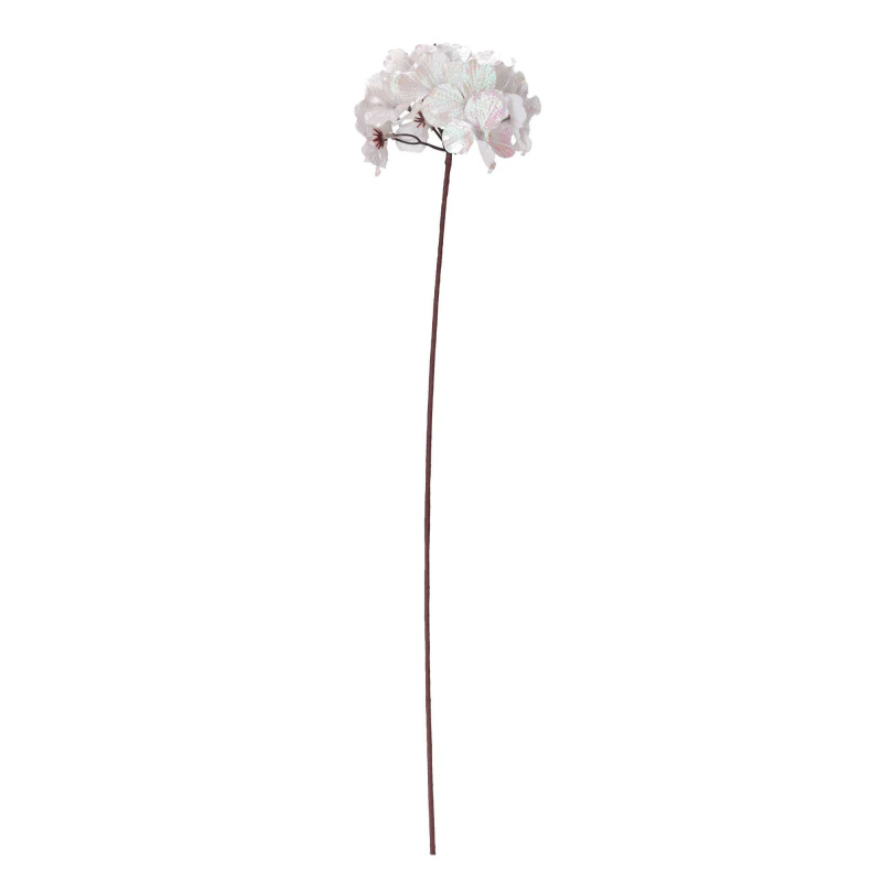 Set di 6 Rami Tessuto Iridescente Bianco h60 cm Decorazione