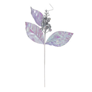 Set di 6 Rami Tessuto Iridescente Lilla h44 cm Decorazione