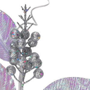 Zoom Set di 6 Rami tessuto iridescente lilla cm h44