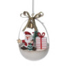 Set di 2 Sfere Metallo con Babbo Natale Crema Ø8 cm Decorazione