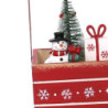 Set 2 Pacchi Regalo Legno con Pupazzo di Neve Rosso 8x8x15,5 cm