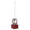 Set 2 Pacchi Regalo Legno con Pupazzo di Neve Rosso 8x8x15,5 cm