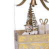 Set 2 Pacchi Regalo Legno con Pupazzo di Neve Oro 6,5x6,5x12,5 cm