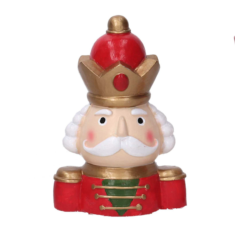 Set di 2 Soldatini Resina Busto Rosso 15 cm Decorazione Natale