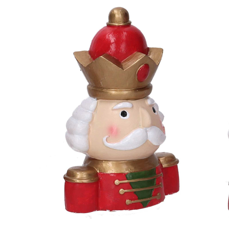 Set di 2 Soldatini Resina Busto Rosso 15 cm Decorazione Natale