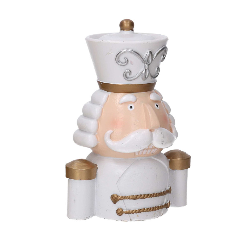 Set di 2 Soldatini Resina Busto Bianco 16 cm Decorazione Natale