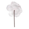 Set 6 Fiori Tessuto Rosa Innevato Bianco Ø15x25 cm Decorazione