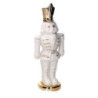 Set di 2 Soldatini Ceramica Bianco e Oro 7x4x20 cm Natale