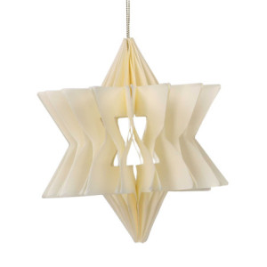 Set di 6 Stelle Carta a Nido d’Ape Avorio Ø14 cm Decorazioni