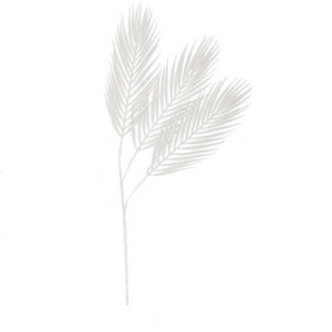 Set di 6 Rami Plastica Foglie Bianche 80 cm Decorazione Casa