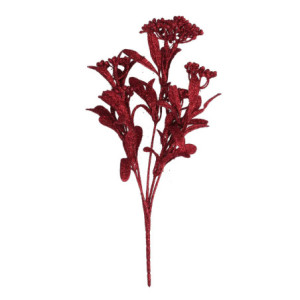 Set di 10 Rami Plastica Fiore Rosso h32 cm Decorazione Casa
