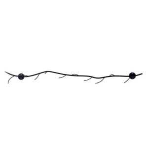 Set 2 Rami Espositore Metallo Nero 100x14x10 cm Decorazione