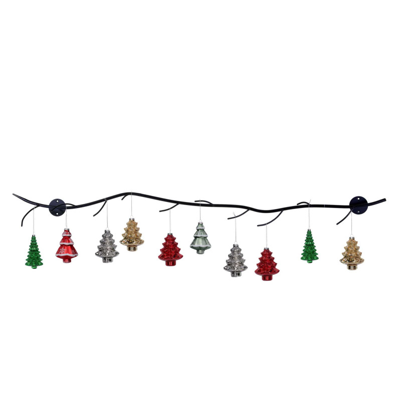 Set 2 Rami Espositore Metallo Nero 100x14x10 cm Decorazione
