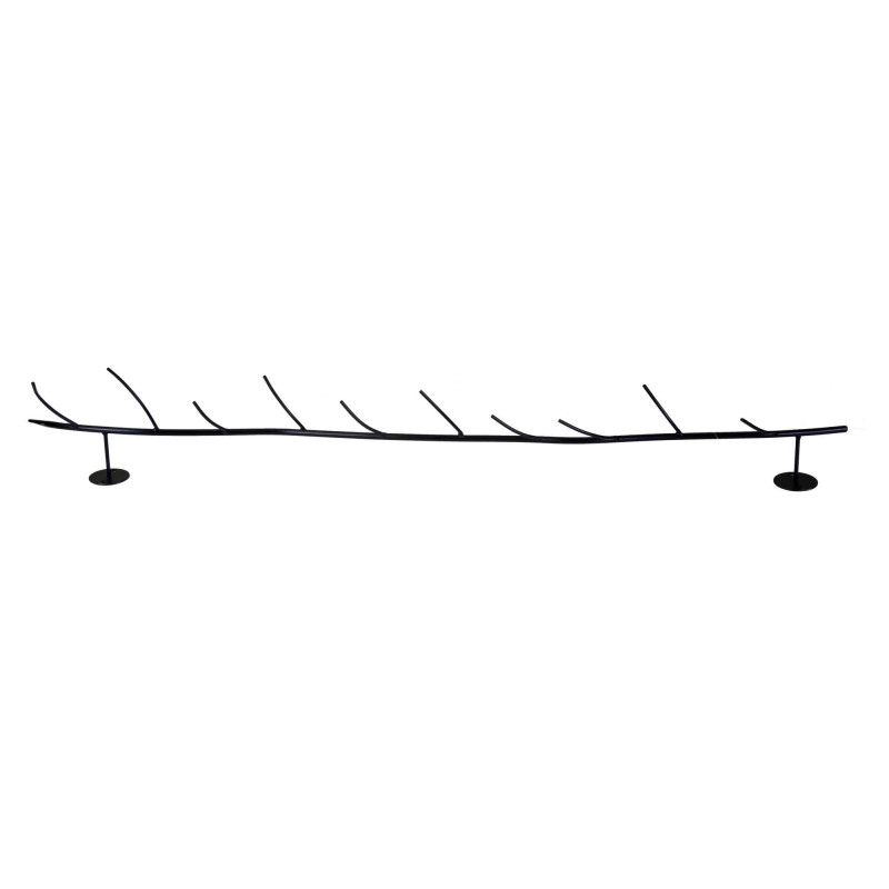 Set 2 Rami Espositore Metallo Nero 100x14x10 cm Decorazione