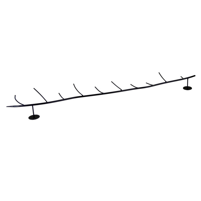 Set 2 Rami Espositore Metallo Nero 100x14x10 cm Decorazione