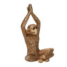 Set di 2 Statue Resina Scimmia Seduta Oro 18 cm Decorazione