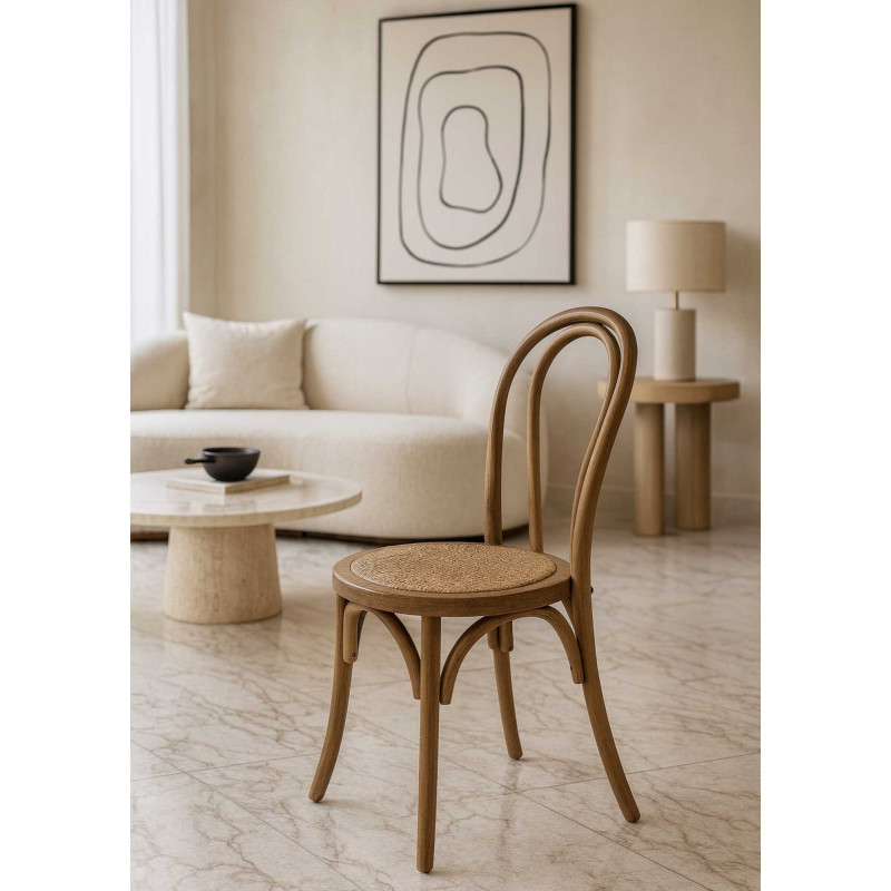 Sedia legno Thonet impilabile marrone classica 42x55xH88