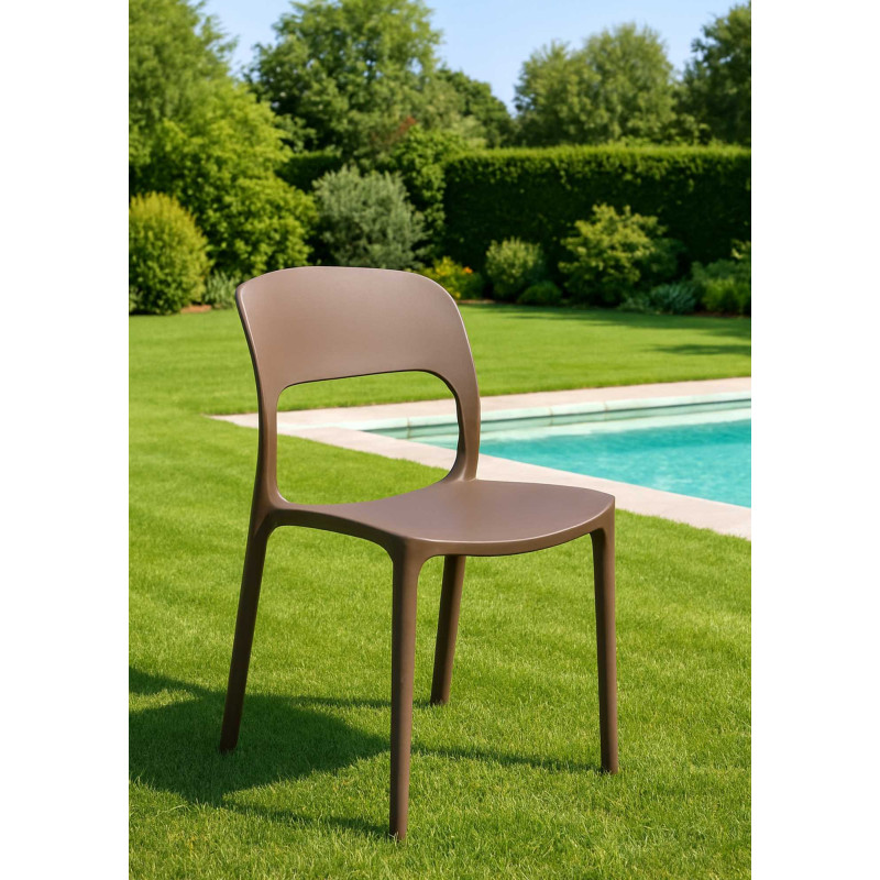 Sedia Risto polipropilene tortora 47x52 h83 cm moderna e pratica