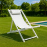 Sdraio alluminio e textilene Sullivan bianco 96x58,5h96 cm