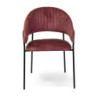 Poltrona velluto Chloe rosa antico struttura nera 59x51x83,5 cm