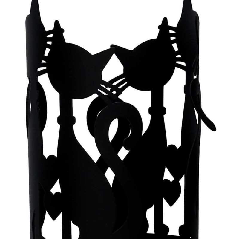 Portabicchiere Metallo Gatti Nero Ø8x13,5 cm – Design originale casa