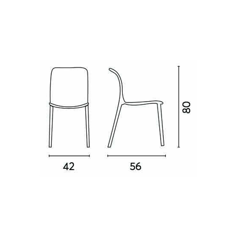 Sedia Pisa Set B Polipropilene Tortora A Doghe Moia