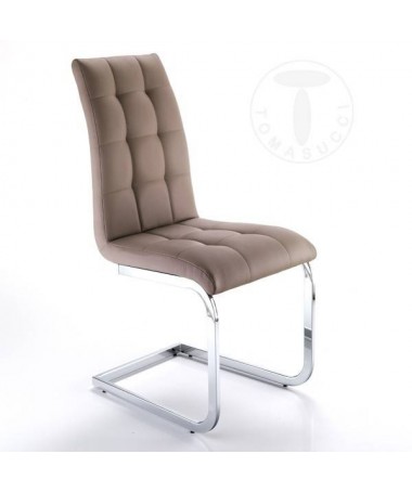 Sedia in pelle sintetica Cozy - set da 4 tortora