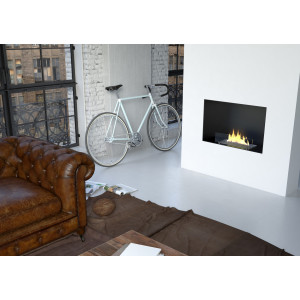 Biocamino da incasso 90cm fondale liscio moderno a bioetanolo
