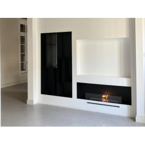 Biocamino da incasso 150cm fondale liscio moderno a bioetanolo