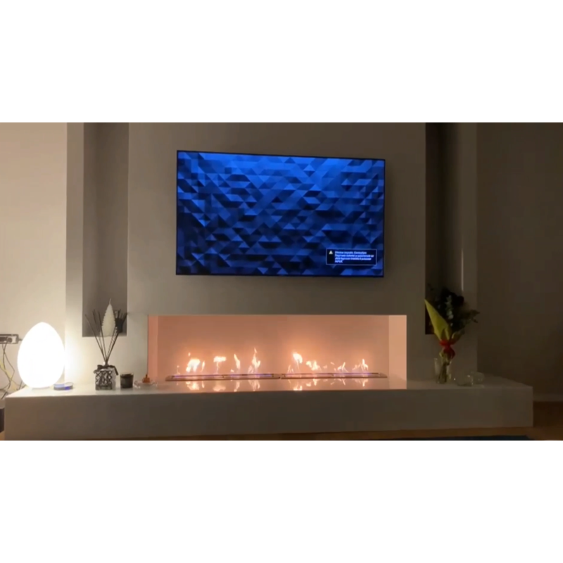 Bruciatore a bioetanolo da incasso 120cm per camini moderni