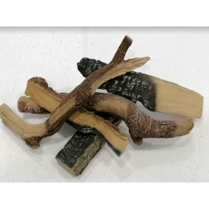 Set legna ceramica mista per stufe e camini decorativi