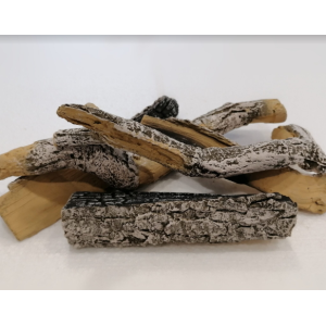 Set legna ceramica effetto betulla per stufe e camini