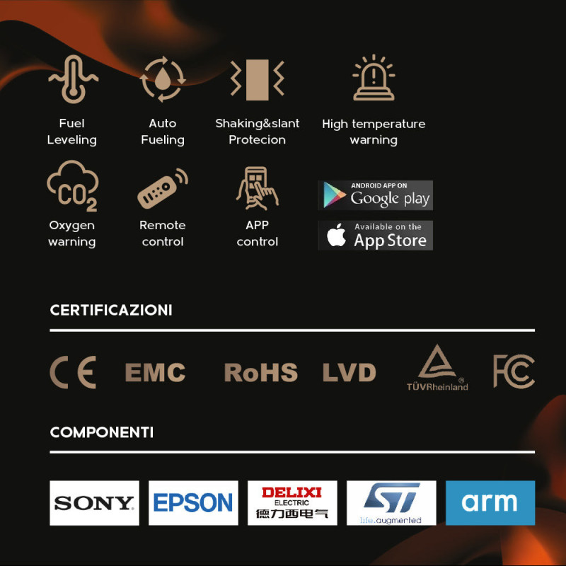 Bruciatore a bioetanolo smart da incasso 100cm Pro Line