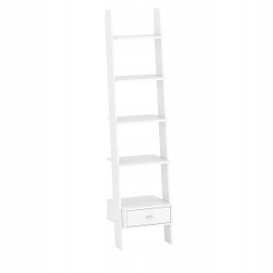 Scaffale a scala bianco 188x45x37 cm con cassetto moderno