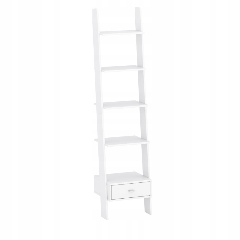 Scaffale a scala bianco 188x45x37 cm con cassetto moderno
