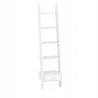 Scaffale a scala bianco 188x45x37 cm con cassetto moderno